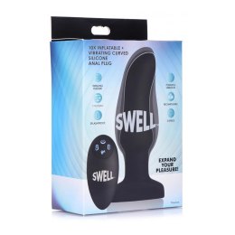 XR Brands Swell Plug silikonowy, nadmuchiwany, zakrzywiony, wibrujący