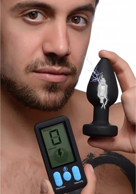 XR Brands - silikonowy model analny z wibracją i pilotem, czarny