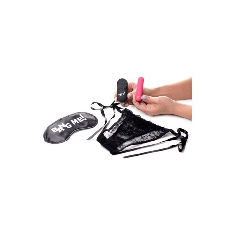 XR Brands zestaw majtek koronkowych z wibrującym modułem i opaską