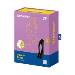Satisfyer Candy Cane mini - kompaktowy model na palec czarno-pomarańczowy