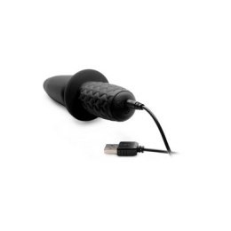 XR Brands Plug analny silikonowy wibracyjny 10 trybow czarny