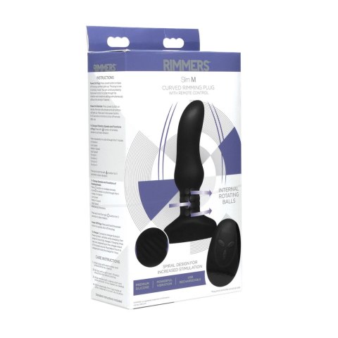 XR Brands Rimmer Slim M pilot bezprzewodowy zakrzywiony korek silikonowy