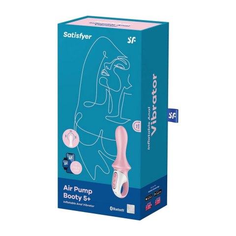Satisfyer Air Pump Booty 5 Connect App - Korek z funkcją pompowania, czarny