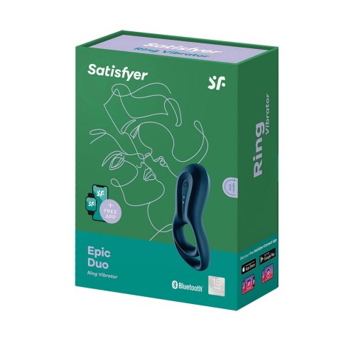 Satisfyer Epic - Pierścień wibrujący silikonowy, czarny, z silnym silnikiem