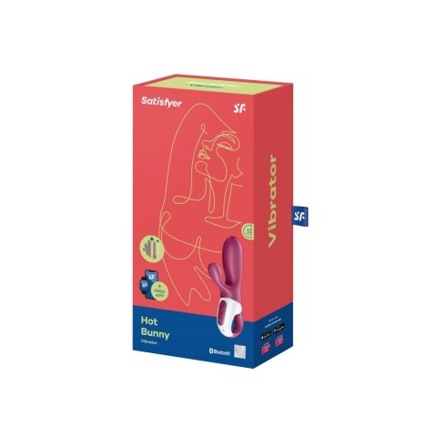 Satisfyer Hot Bunny - podwojny model z funkcją podgrzewania, fioletowy