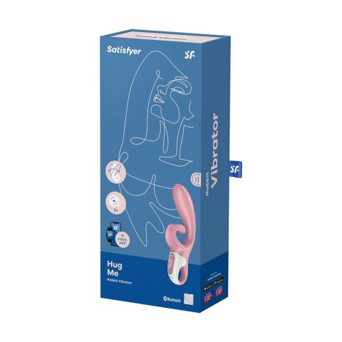 Satisfyer Hug Me - wibrujący model podwojny z Bluetooth, rożowy