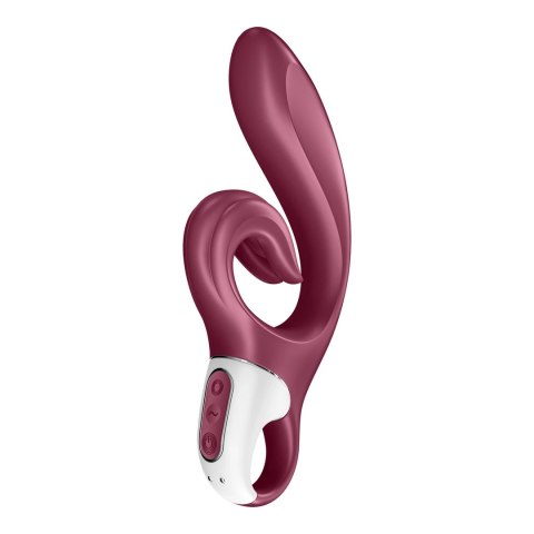 Satisfyer Love Me - podwojny stymulator z elastycznym uchwytem, fioletowy