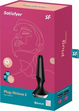 Satisfyer Plug-ilicious 2 - Korek wibrujący, silikon, czarny