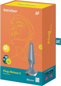 Satisfyer Plug-ilicious 2 - wibrujący korek anatomiczny, Berry