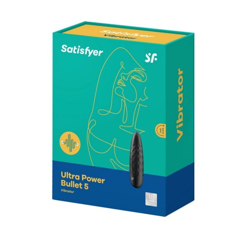 Satisfyer Power Bullet 5 czarny - kompaktowy model z teksturą