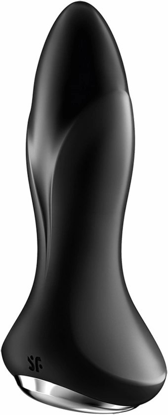 Satisfyer Rotator Plug 2+ silikonowy wtyk wibrujący Bluetooth czarny