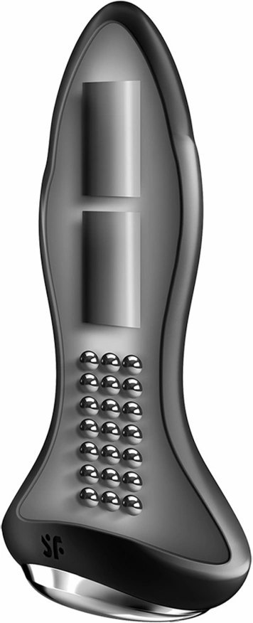 Satisfyer Rotator Plug 2+ silikonowy wtyk wibrujący Bluetooth czarny