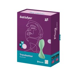 Satisfyer Trendsetter Plug wibrujący z aplikacją, czarny silikon