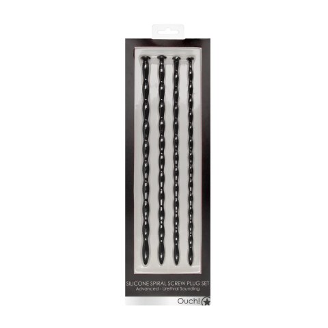 Ouch! Advanced Spiral Silicone Plug Set - 4 rozmiary, 29,6 cm