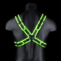 Ouch! Cross Armor uprząż świecąca w ciemności S/M, regulowana
