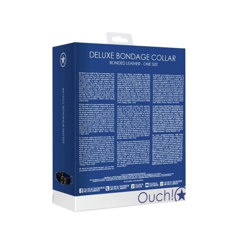 Ouch! Deluxe Uprząż Obroża z Regulacją Skora/Stal 101-115 cm