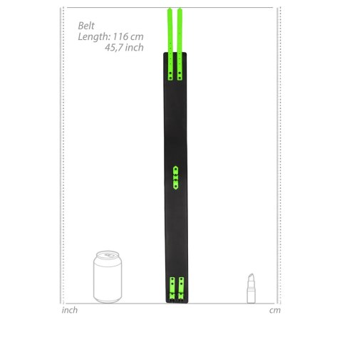 Ouch! Glow in the Dark L/XL - kajdanki na uda z paskiem, fluorescencyjne