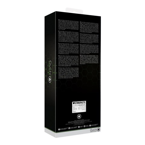 Ouch! Glow in the Dark kajdanki na uda z paskiem S/M, świecące, zielone