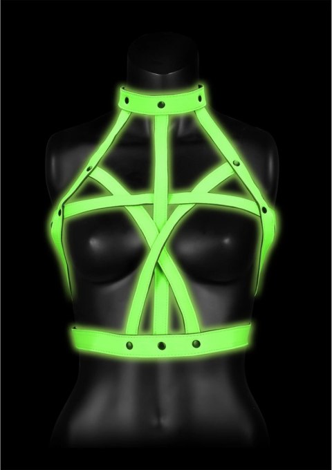 Ouch! Glow in the Dark uprząż biustonosza L/XL, fluorescencyjna