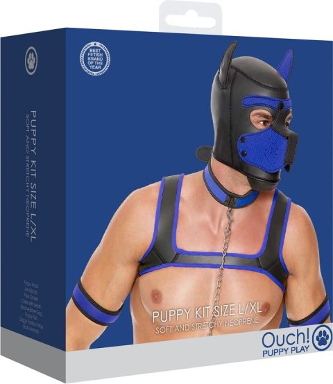 Ouch! Puppy Play Kit L/XL - Skorzany zestaw akcesoriow neoprenowych