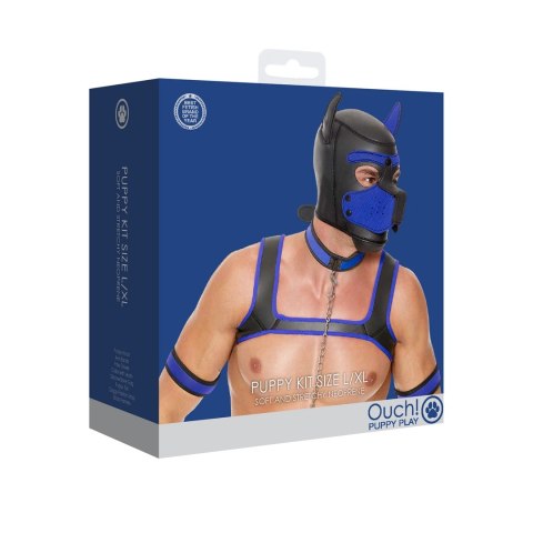 Ouch! Puppy Play Kit L/XL - Skorzany zestaw akcesoriow neoprenowych