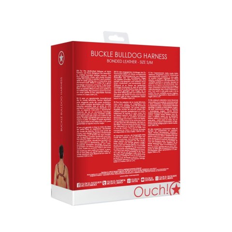 Ouch! by Shots Skorzana uprząż z klamrami S/M - regulowana czarna