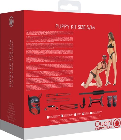 Ouch! by Shots Zestaw skorzany Puppy Play S/M - komplet akcesoriow