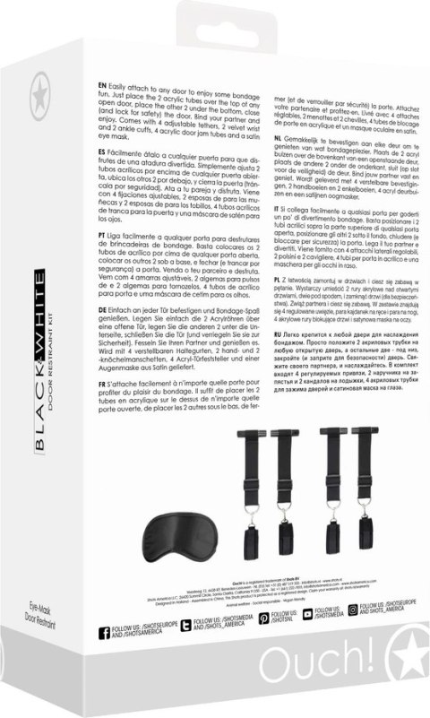 Ouch! by Shots Zestaw z uprzężą do mocowania na drzwiach, czarny