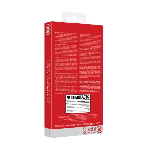 Shots Ouch! Obroża neoprenowa z prowadzącą smyczą czarna