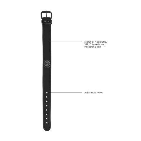 Shots Ouch! Obroża neoprenowa z przyłączaną smyczą, czarna