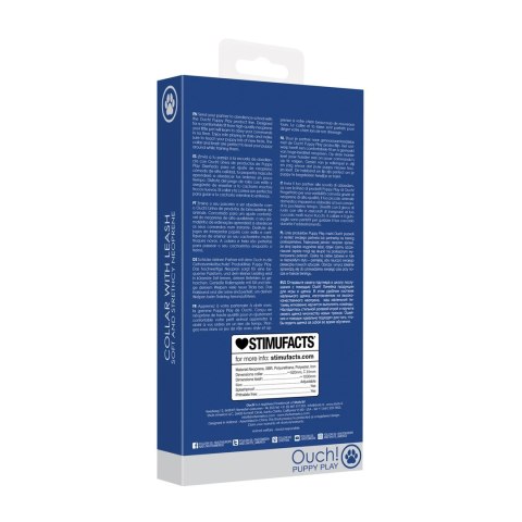 Shots Ouch! Puppy Play obroża neoprenowa z dołączoną smyczą czarna