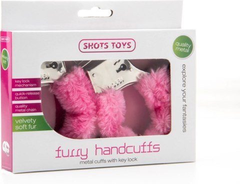 Shots Toys Kajdanki futrzane z mechanizmem bezpieczeństwa czarne