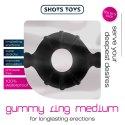 Shots Toys Pierścień anatomiczny średni TPE elastyczny czarny