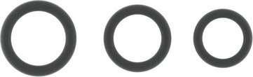 Shots Zestaw silikonowych pierścieni anatomicznych No.25, 3 rozmiary, czarny/szary