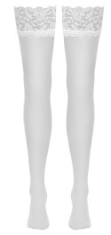 Cottelli LEGWARE Pończochy Białe z Szeroką Koronką M 20 DEN