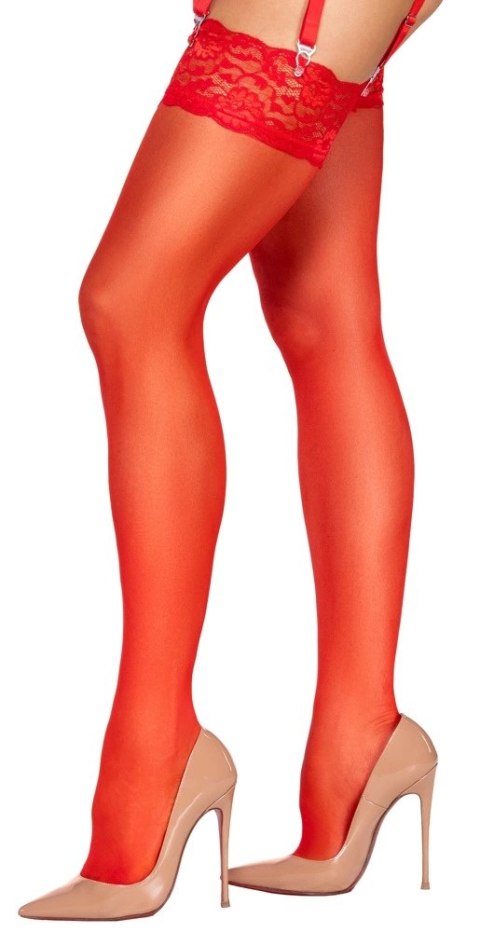 Cottelli LEGWARE Pończochy Czerwone S z Koronką 20 DEN Oeko-Tex