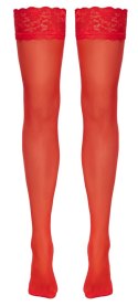 Cottelli LEGWARE pończochy czerwone XL z szeroką koronką 20 den