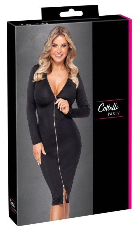 Cottelli Party Dress Zip L Czarna Sukienka z Dwukierunkowym Zamkiem
