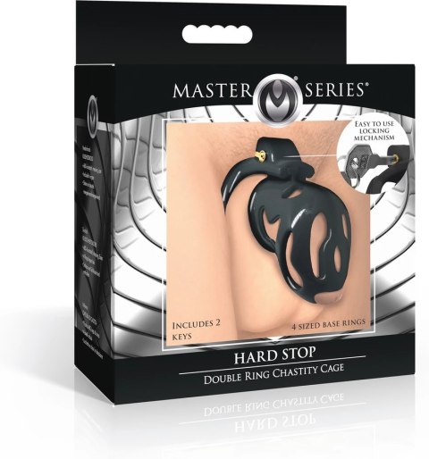 Hard Stop Double Ring System Czarny - klatka anatomiczna z regulacją