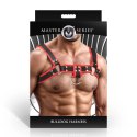 Master Series Bulldog Rojo - Regulowany uprząż z wegańskiej skory