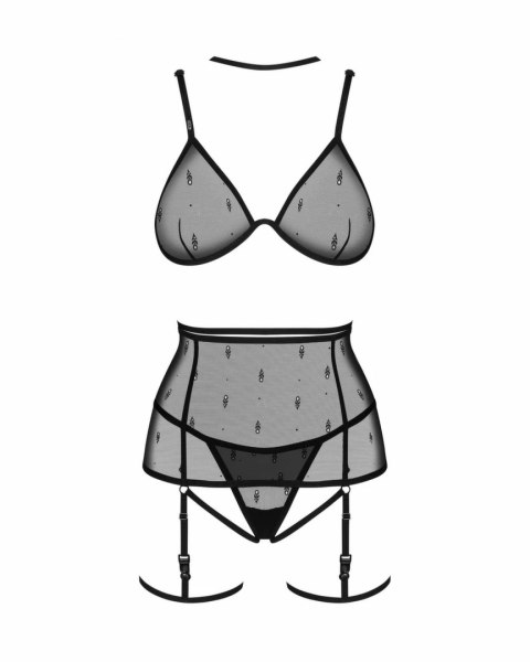 Obsessive Freedom Anniverse Czteroczęściowy Zestaw Bielizny Czarny L/XL