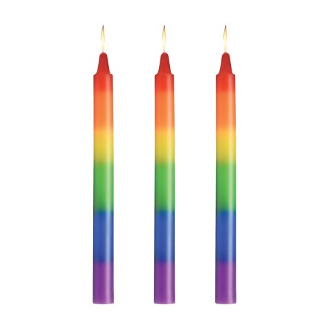 Pride Candles Zestaw 3 Kolorowych Świec Rainbow Drip 19cm Bezzapachowe