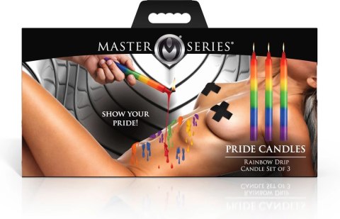 Pride Candles Zestaw 3 Kolorowych Świec Rainbow Drip 19cm Bezzapachowe