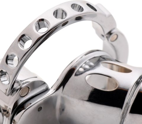 XR Brands Chastity Cage Metalowa Srebrna Regulowana 3.25 cala