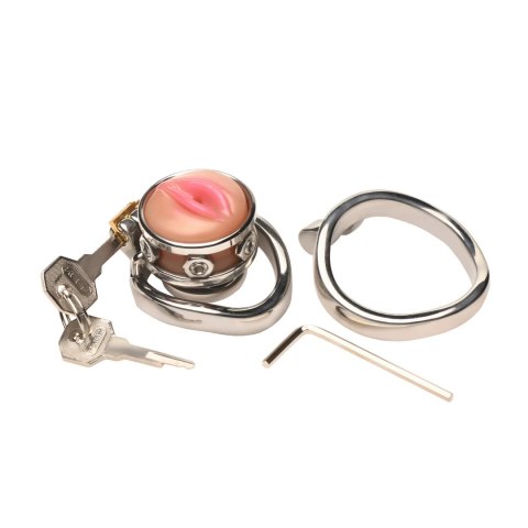 XR Brands Pussy Boy Metalowa Klatka Kontrolna z Silikonową Nakładką