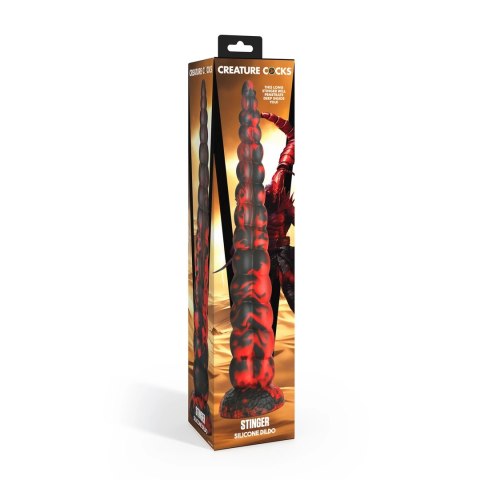 XR Brands Stinger silikonowy model intymny czerwono-czarny 37 cm