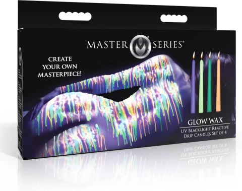 XR Brands Świeczki UV Blacklight Reactive 4 kolory zestaw 19 cm