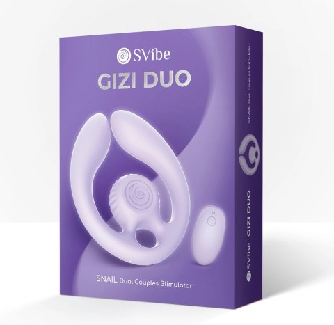 SVibe GIZI Duo - podwojny stymulator dla par, liliowy, pilot bezprzewodowy