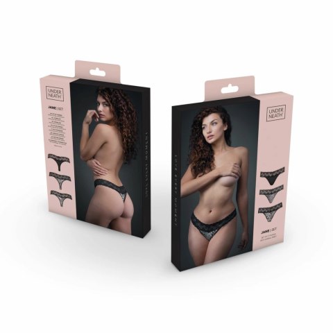 Underneath Jane Zestaw 3 Klasycznych Stringow Komfort Stretch S/M