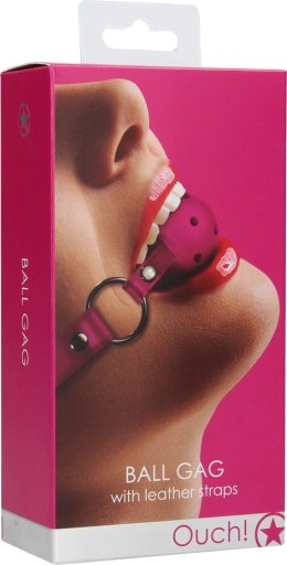 Ouch! Ball Gag czarny - regulowany pasek, miękka kula, uniwersalny rozmiar